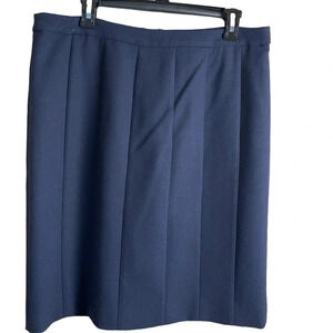 Tory Burch Skirt Pencil Dark Navy Blue Size 12 Logo Zipper Pull